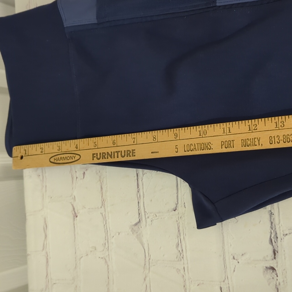 Avia Performance Navy Blue Gray Flex Tech Large Capri Leggings W Side Pockets - Picture 6 of 7